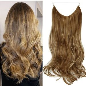 - 20 inch fish line band halo hair extension